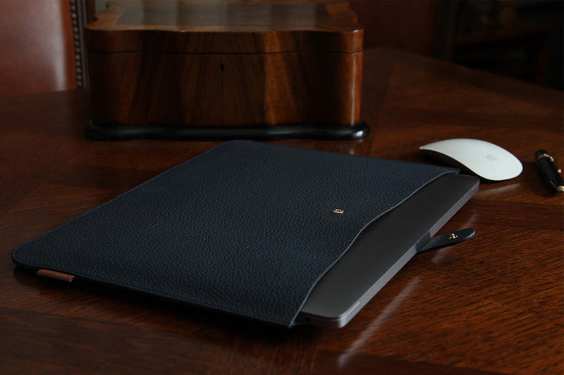 Atelier/C  'SLIM' Leather Sleeve for MacBook Pro 14 inch  'NAVY'