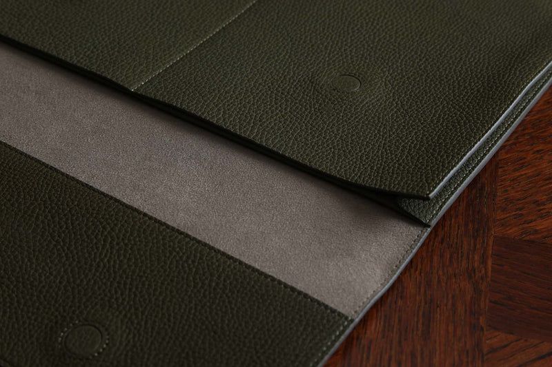 Atelier/C 'FLAP' Leather Hand Bag for MacBook 13 & 14 inch  'OLIVE'