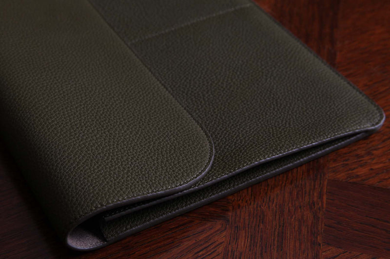 Atelier/C 'FLAP' Leather Hand Bag for MacBook 13 & 14 inch  'OLIVE'