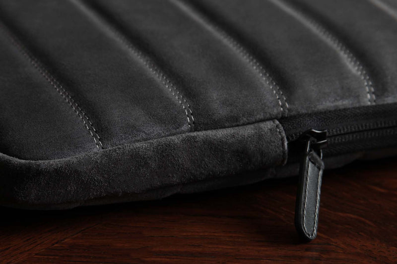 Earth/C 'PUFFER' Suede MacBook Sleeve for 13 inch & 14 inch 'CONCRETE'