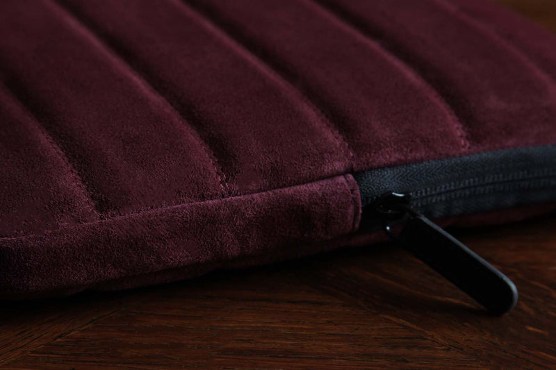 Earth/C 'PUFFER' Suede MacBook Sleeve for 13 inch & 14 inch 'MAROON'