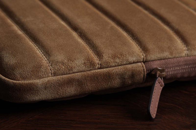 Earth/C 'PUFFER' Suede MacBook Sleeve for 13 inch & 14 inch 'MUSTARD'