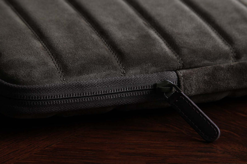 Earth/C 'PUFFER' Suede MacBook Sleeve for 13 inch & 14 inch  'DARK KHAKI'