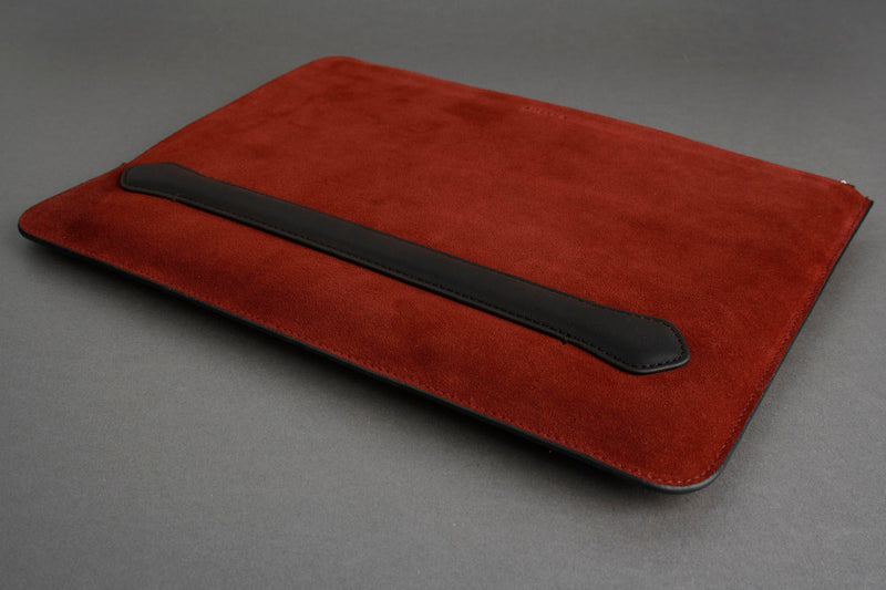 Earth/C 'Zip Folio' Suede and Leather Hand Bag for MacBook 13 inch & 14 inch  'MAROON'