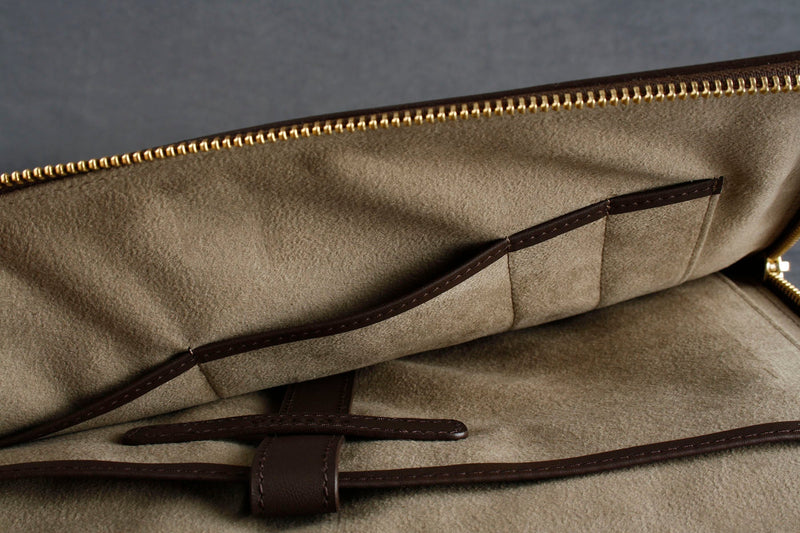 Earth/C 'Zip Folio' Suede and Leather Hand Bag for MacBook 13 inch & 14 inch    'NAVY'