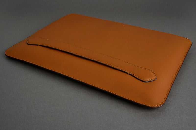 Earth/C 'Zip Folio' Leather Hand Bag for MacBook 13 inch & 14 inch  'SADDLE'