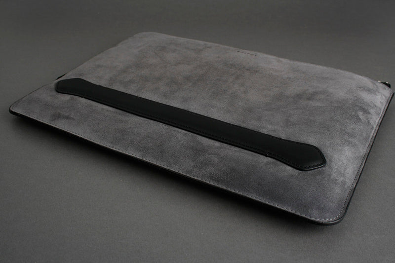 Earth/C 'Zip Folio' Suede and Leather Hand Bag for MacBook 13 inch & 14 inch  'CONCRETE'