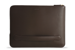 Earth/C 'Zip Folio' Leather Hand Bag for MacBook 13 inch & 14 inch  'MOCHA'