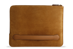 Earth/C 'Zip Folio' Suede and Leather Hand Bag for MacBook 13 inch & 14 inch  'MUSTARD'