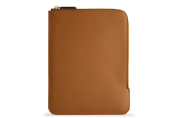 Earth/C 'Zip Folio' Leather Sleeve for iPad  'SADDLE'