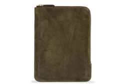 Earth/C 'Zip Folio' Suede Sleeve for iPad  'DARK KHAKI'