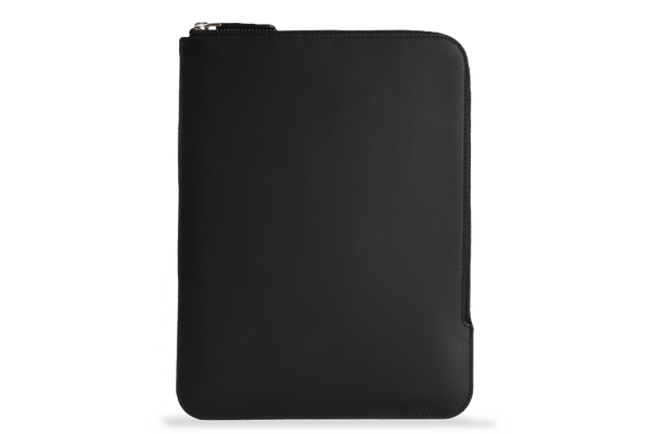 Earth/C 'Zip Folio' Leather Sleeve for iPad  'NOIR'