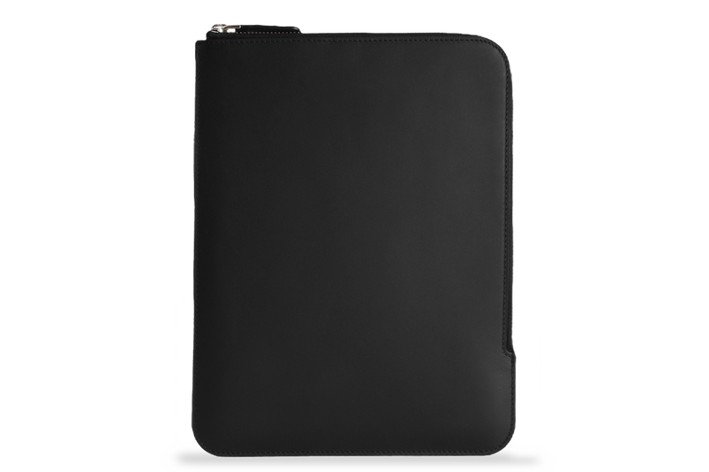 Earth/C 'Zip Folio' Leather Sleeve for iPad  'NOIR'