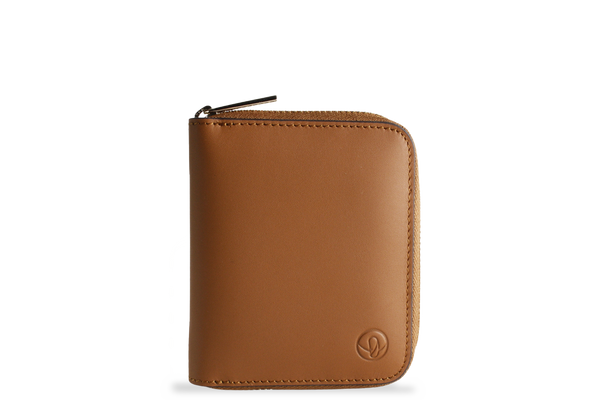 Earth/C 'Zip' S Leather Card Holder 'SADDLE'