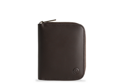 Earth/C 'Zip' S Leather Card Holder 'MOCHA'