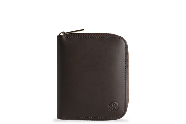 Earth/C 'Zip' S Leather Card Holder 'MOCHA'