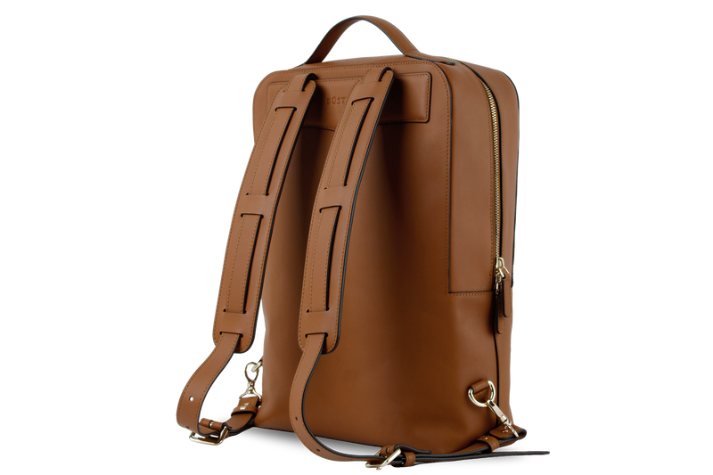 Earth/C 'Downtown X' Leather Backpack 'SADDLE'