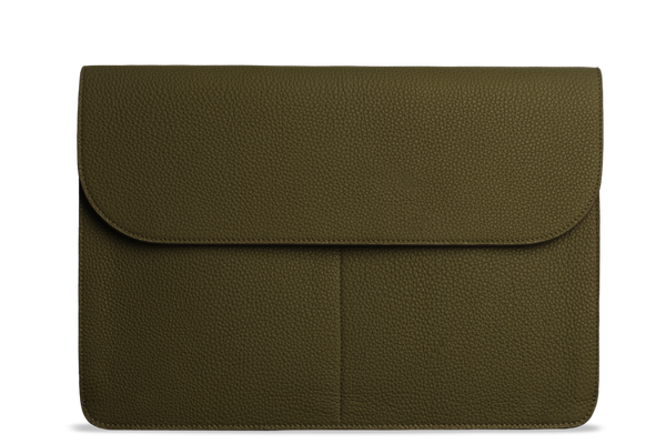 Atelier/C 'FLAP' Leather Hand Bag for MacBook 13 & 14 inch  'OLIVE'