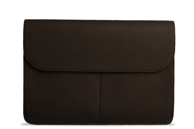 Atelier/C 'FLAP' Leather Hand Bag for MacBook 13 & 14 inch 'NOIR'