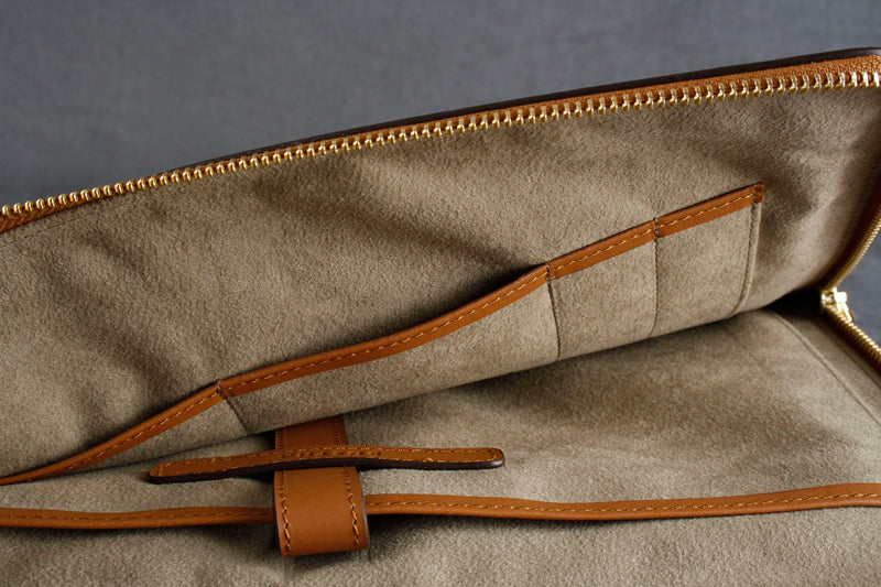 Earth/C 'Zip Folio' Suede and Leather Hand Bag for MacBook 13 inch & 14 inch  'MUSTARD'